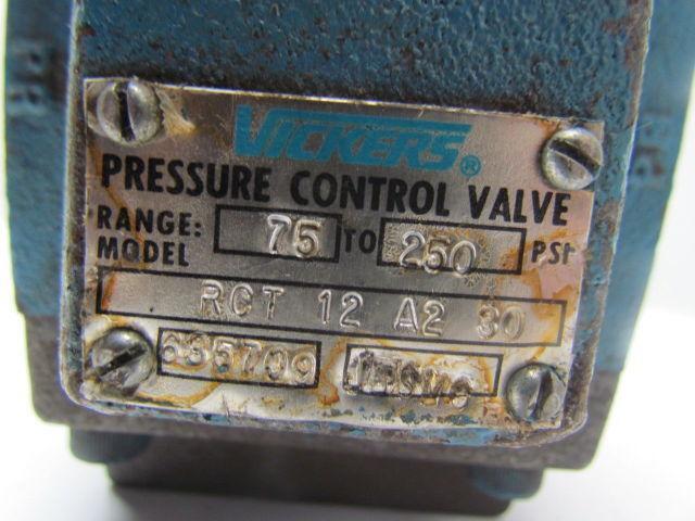 Vickers RCT 12 A2 30 Pressure Control Valve 1-1/2" NPT