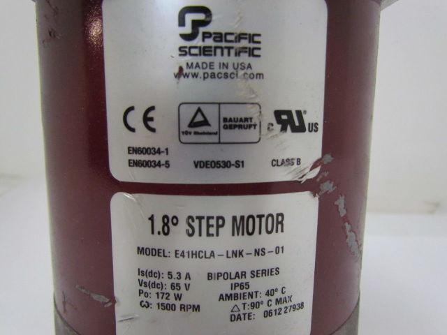 Pacific Scientific E41HCLA-LNK-NS-01 1.8° Step Motor 5.3A 65V 172W 1500 RPM