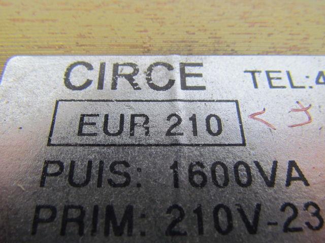 Circe EUR 210 Isolation Transformer 210-230 Pri 30V Sec1 75V Sec2