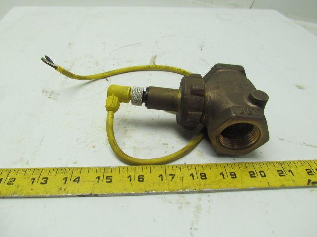 Gems 1" Adjustable Flow Sensor Switch W/Removable 69403 TPC Wire Cable Brass