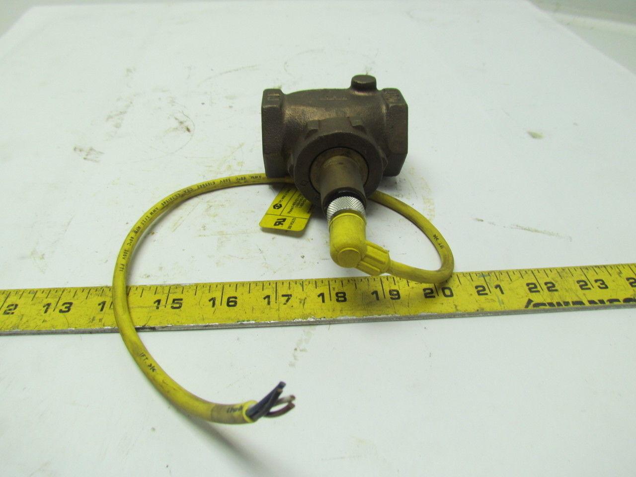 Gems 1" Adjustable Flow Sensor Switch W/Removable 69403 TPC Wire Cable Brass