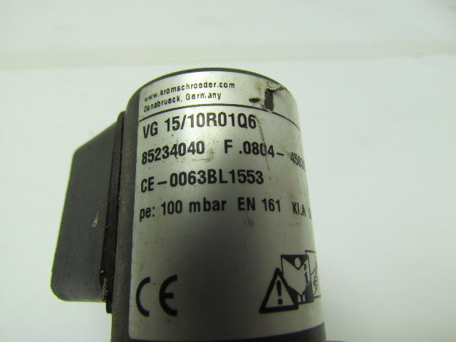 Krom Schroder VG 15/10R01Q6 Gas Solenoid Valve 1/2"npt Ports 100mbar 120V 8VA