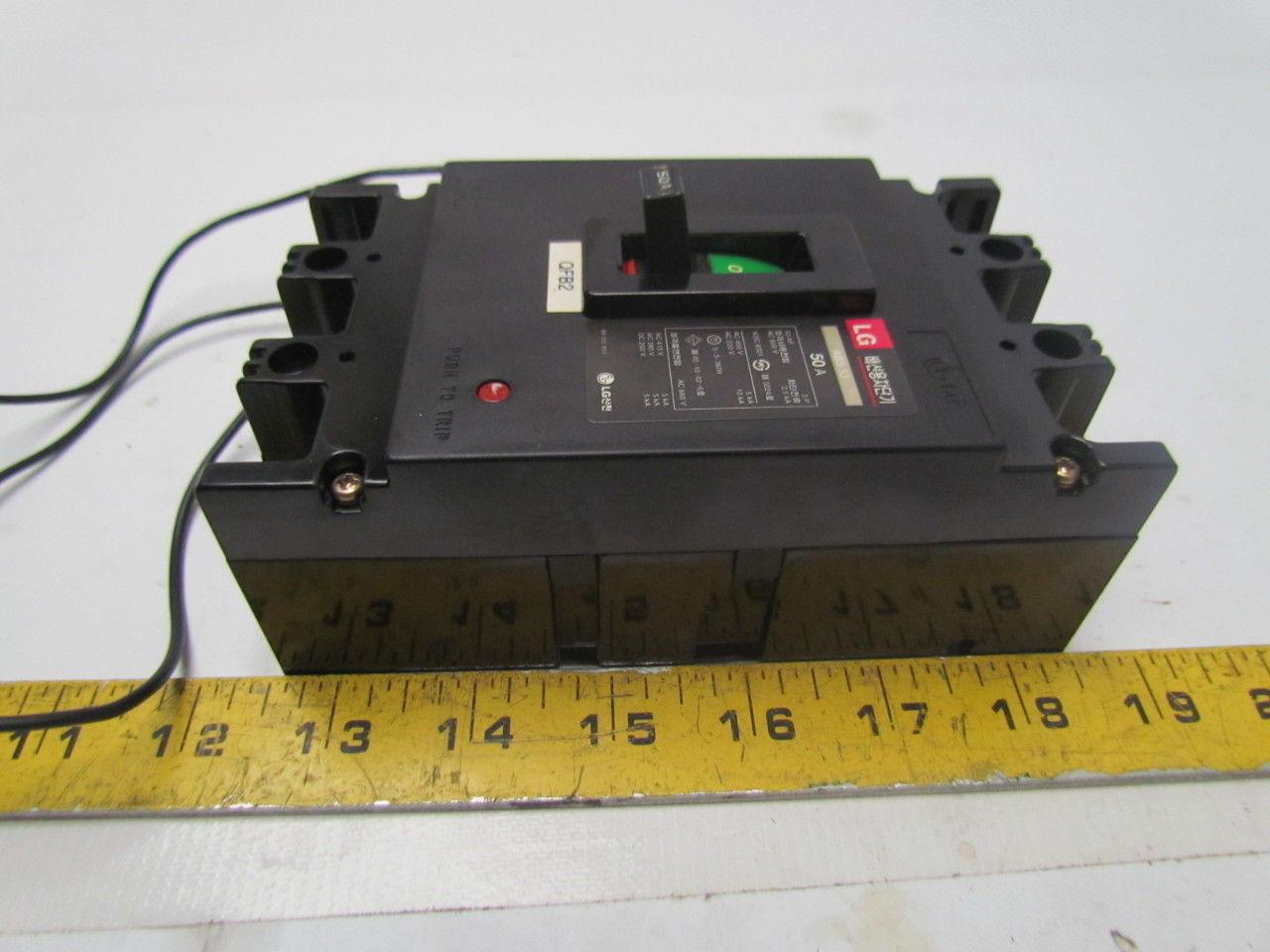 LG ABS-53 50 Amp Circuit Breaker 600V Hyundai HIT15S CNC Lathe