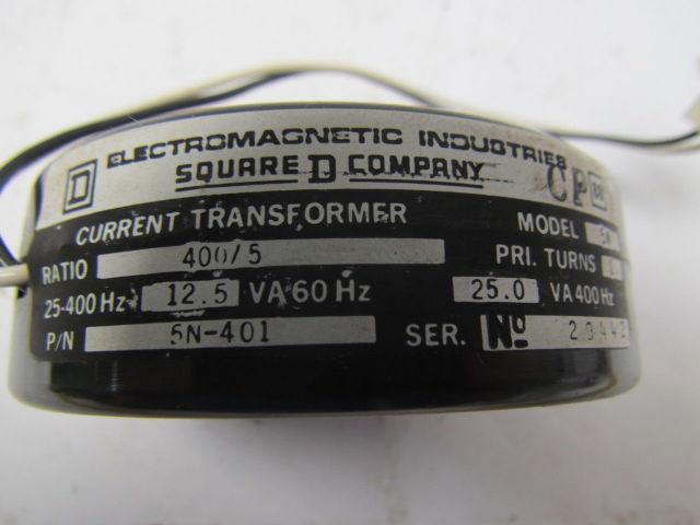 Square D 5N-401 Current Transformer 400/5 25-400 HZ