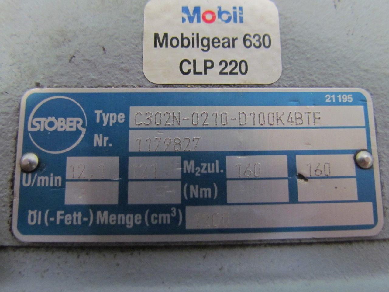 Stober C302N-0210-D100K4BTF Gear/Speed Reducer Base Unit w/Open C-Face Output