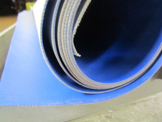 2-Ply Blue PVC Rubber Smooth Top Conveyor Belt 8Ft X 33-3/4" Length 0.050" Thick