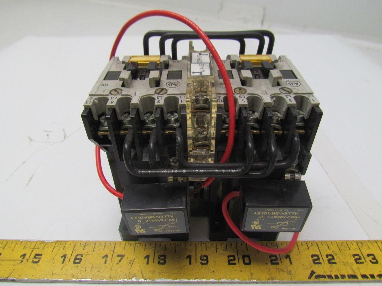 Allen Bradley 104-AO9NZ243 Ser A Reversing Contactor 600V 9A w/24VDC Coil