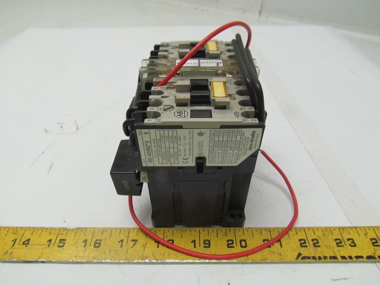 Allen Bradley 104-AO9NZ243 Ser A Reversing Contactor 600V 9A w/24VDC Coil