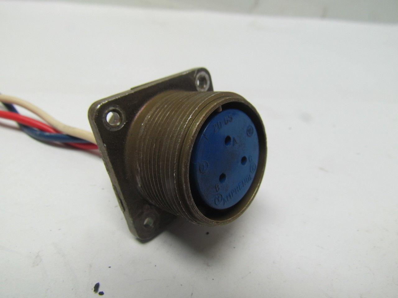 Amphenol MS3102A20-6S Connector w/3 Pin 20-6S Female Socket & Cap Lot of 2