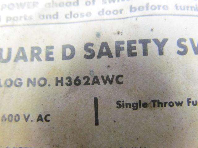 Square D H362AWC Ser D1 60amp 600VAC Fusible Disconnect Safety Switch