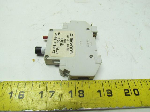 Square-D Class 9080 Type GCB 70 Ser B Thermal-Magnetic Circuit Protector 7 Amp