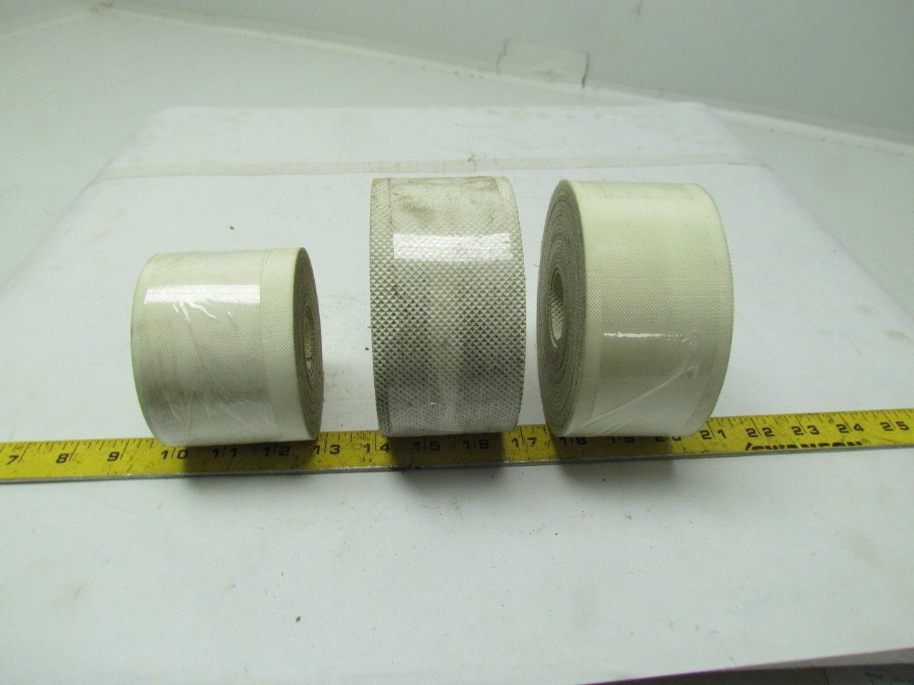 2 Ply White Inverted Pyramid Nylon Backed Conveyor Belt 0.092 Thick Lot of 3