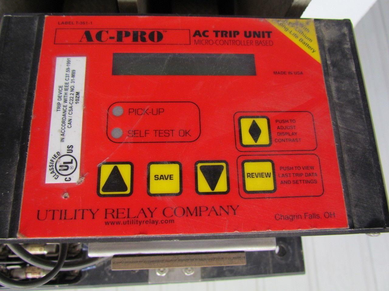GE 600 Volt air circuit breaker w/ AC Pro Microprocessor trip