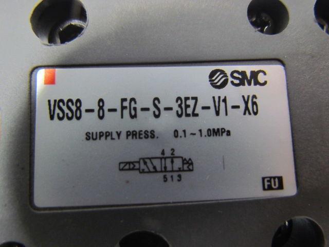 SMC Syndevco VSS8-8-FG-S-3EZ-V1- X6 Valve iso 8 Sol 4/5 Port w/ manifold & gauge