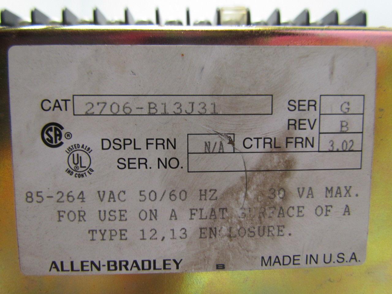 Allen-Bradley 2706-B13J31 Ser G Rev B Dataliner DL40 Plus Message Display