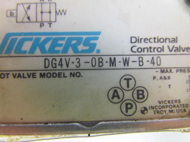 Vickers DG4V-3-OB-M-W-B-40 Solenoid Operated Directional Control Valve