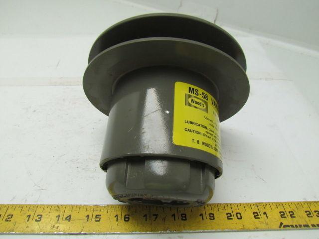 T.B. Woods MS-58 variable sheave pulley 5/8" bore maximum 8900 RPM