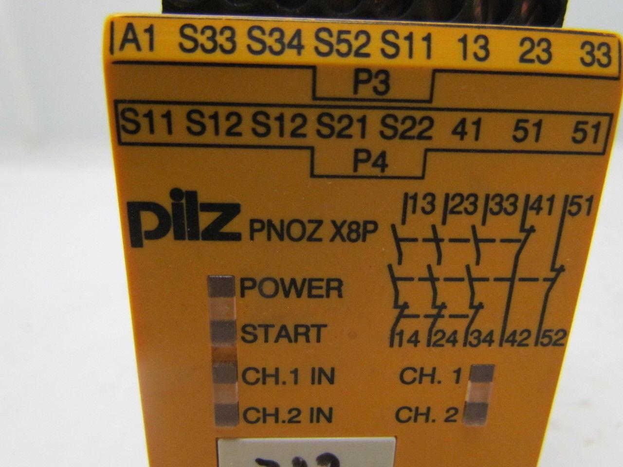 Pilz PNOZ X8P 24V 3.5W E-Stop Relay/Safety gate monitor