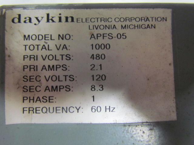 Daykin APFS-05 480V 2.1A 60Hz 1 Phase Transformer Disconnect Switch NEMA type 1