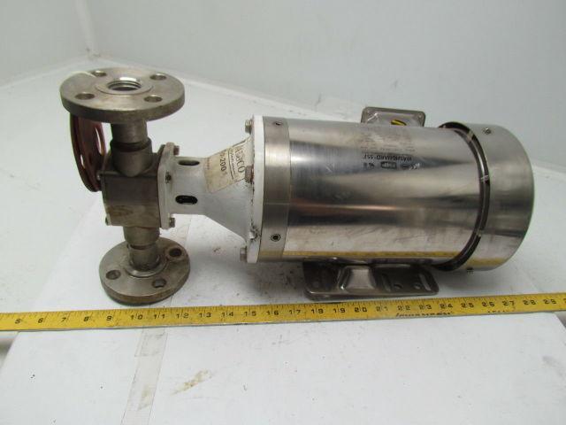 Jabsco 30520-2001 self priming pump 316 SS Leeson C145T17WK35A 1.5/1HP 3PH Motor