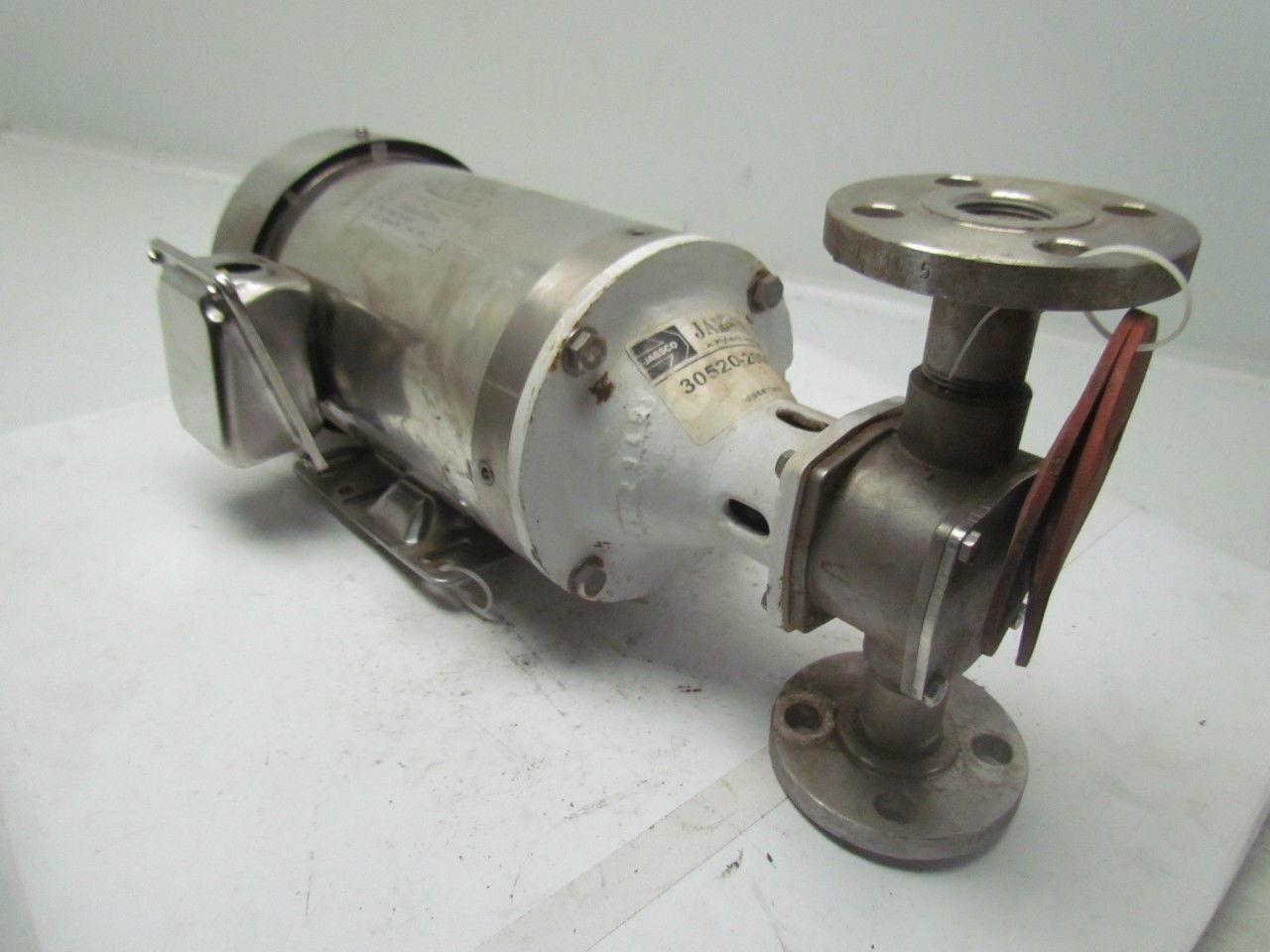 Jabsco 30520-2001 self priming pump 316 SS Leeson C145T17WK35A 1.5/1HP 3PH Motor