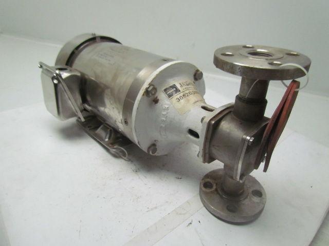 Jabsco 30520-2001 self priming pump 316 SS Leeson C145T17WK35A 1.5/1HP 3PH Motor