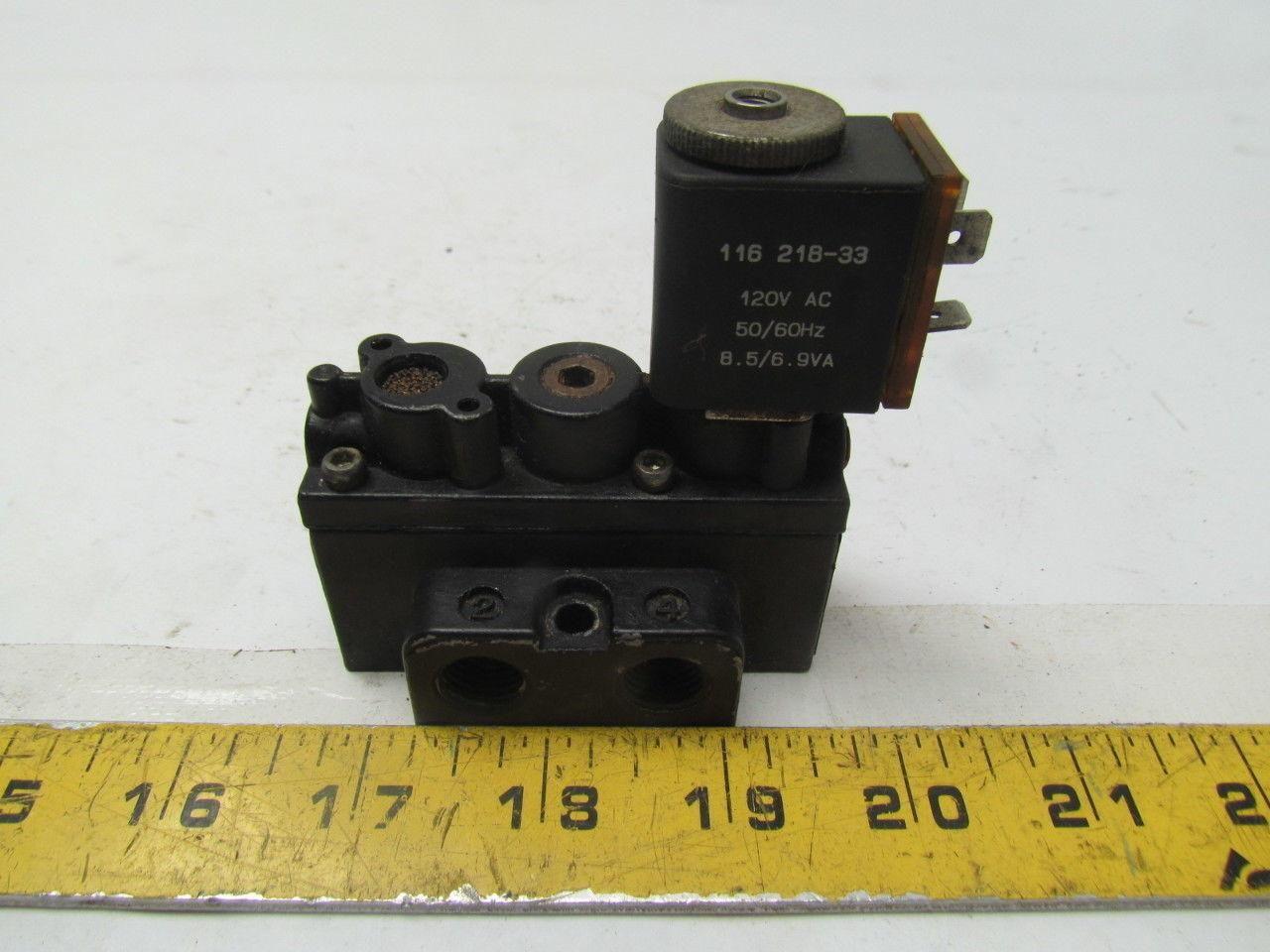 ARO A212SS120A Pneumatic solenoid valve 2 position body ported 1/4"NPTF 120VAC