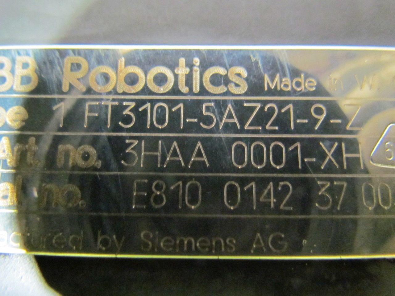 ABB Robotics/Siemens 1FT3101-5AZ21-9-Z 3HAA-0001-XH Servo Motor w/Gearend shaft