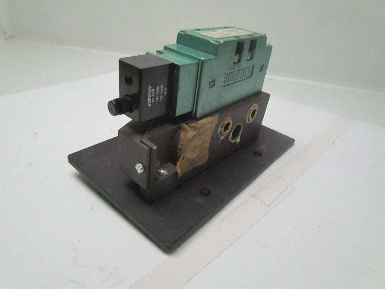 Numatics I24BA43BK/123BA400K Pneumatic solenoid air valve w/manifold 120VAC 06A