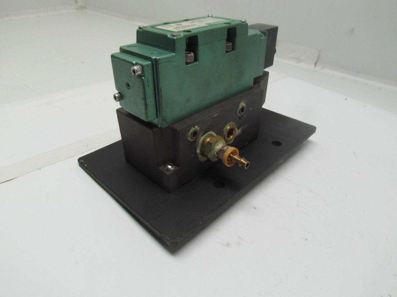 Numatics I24BA43BK/123BA400K Pneumatic solenoid air valve w/manifold 120VAC 06A