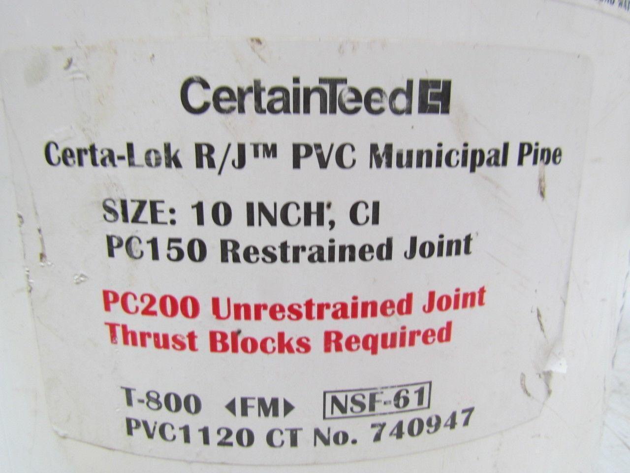 Certainteed Certa-Lok R/J 10" CI PC150 Coupling Municipal Pipe Restrained joint