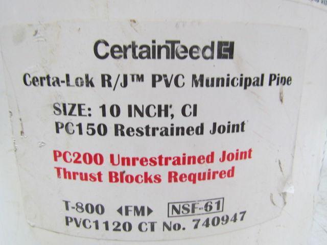 Certainteed Certa-Lok R/J 10" CI PC150 Coupling Municipal Pipe Restrained joint