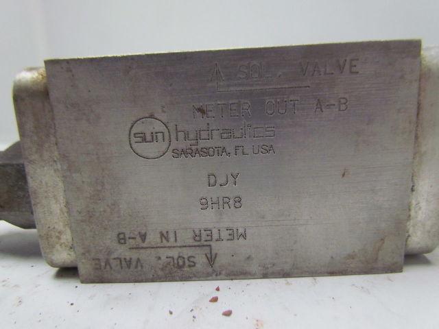 Sun Hydraulics DJY Cartridge Manifold ISO-X&Y Flows into or out of workports A&B