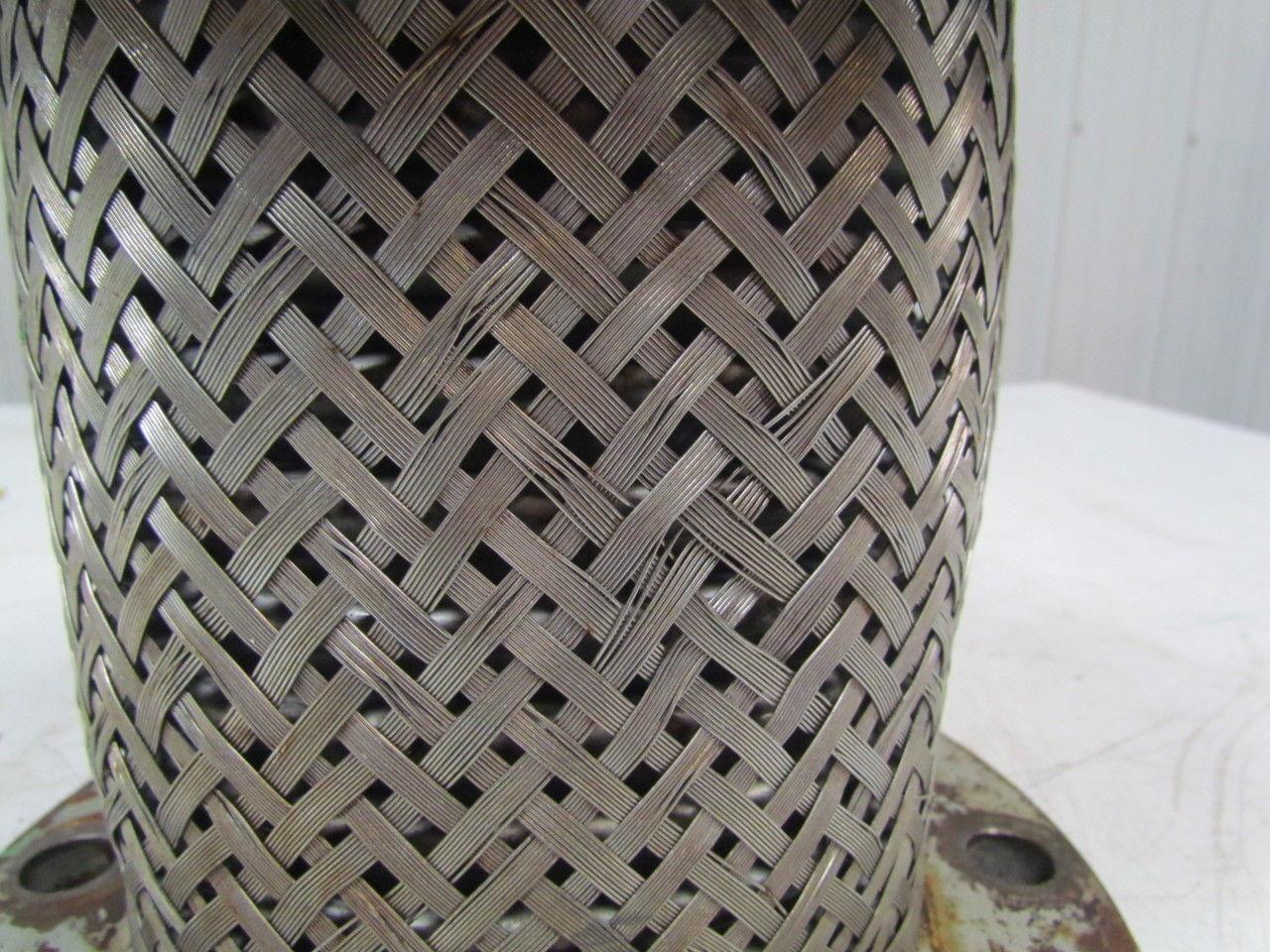 Stainless Steel short flanged braided flexible connector 6 " IDX11" long
