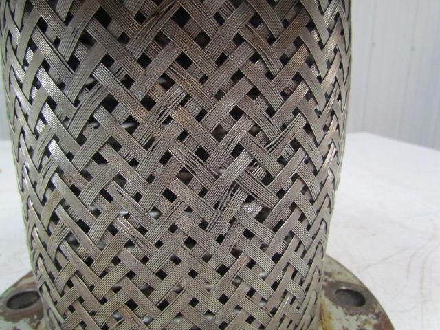 Stainless Steel short flanged braided flexible connector 6 " IDX11" long
