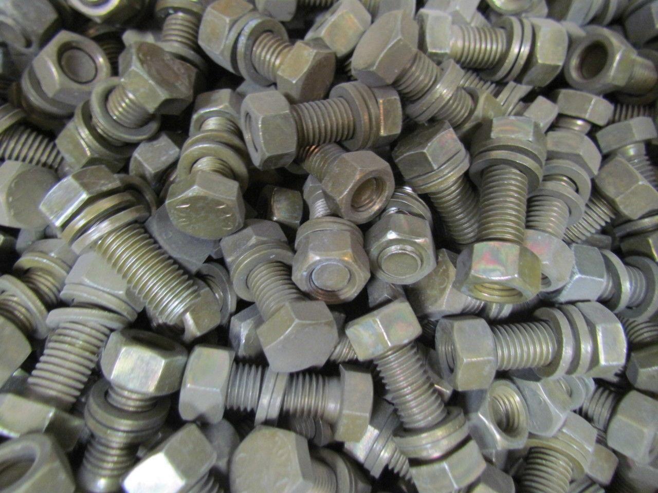 Low Carbon Steel Hex Bolt 5/8-11x1-3/4 w/2 washers & 1 Hex nut Lot of 775