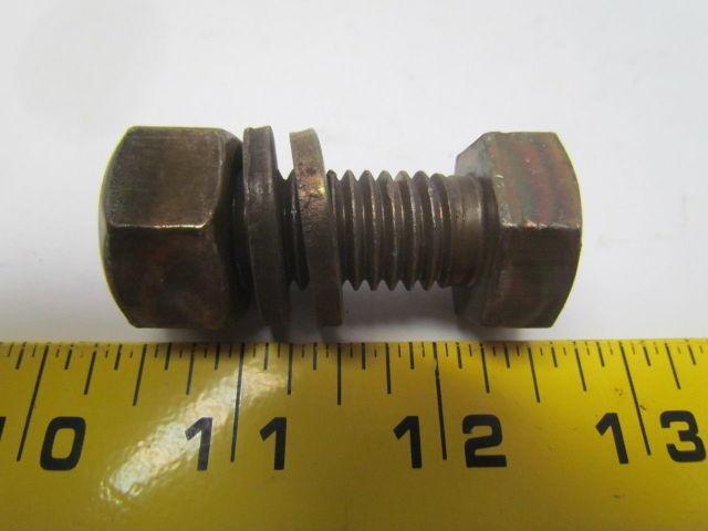 Low Carbon Steel Hex Bolt 5/8-11x1-3/4 w/2 washers & 1 Hex nut Lot of 775