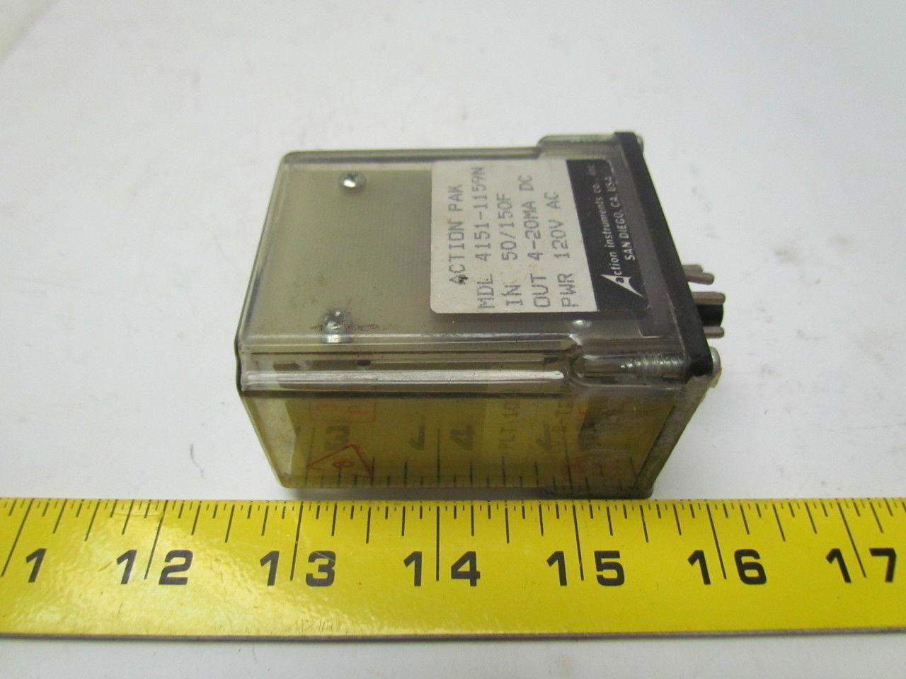 Action Instruments 4151-1159N Signal Conditioner 50/150F In 4-20MA DC out 120VAC