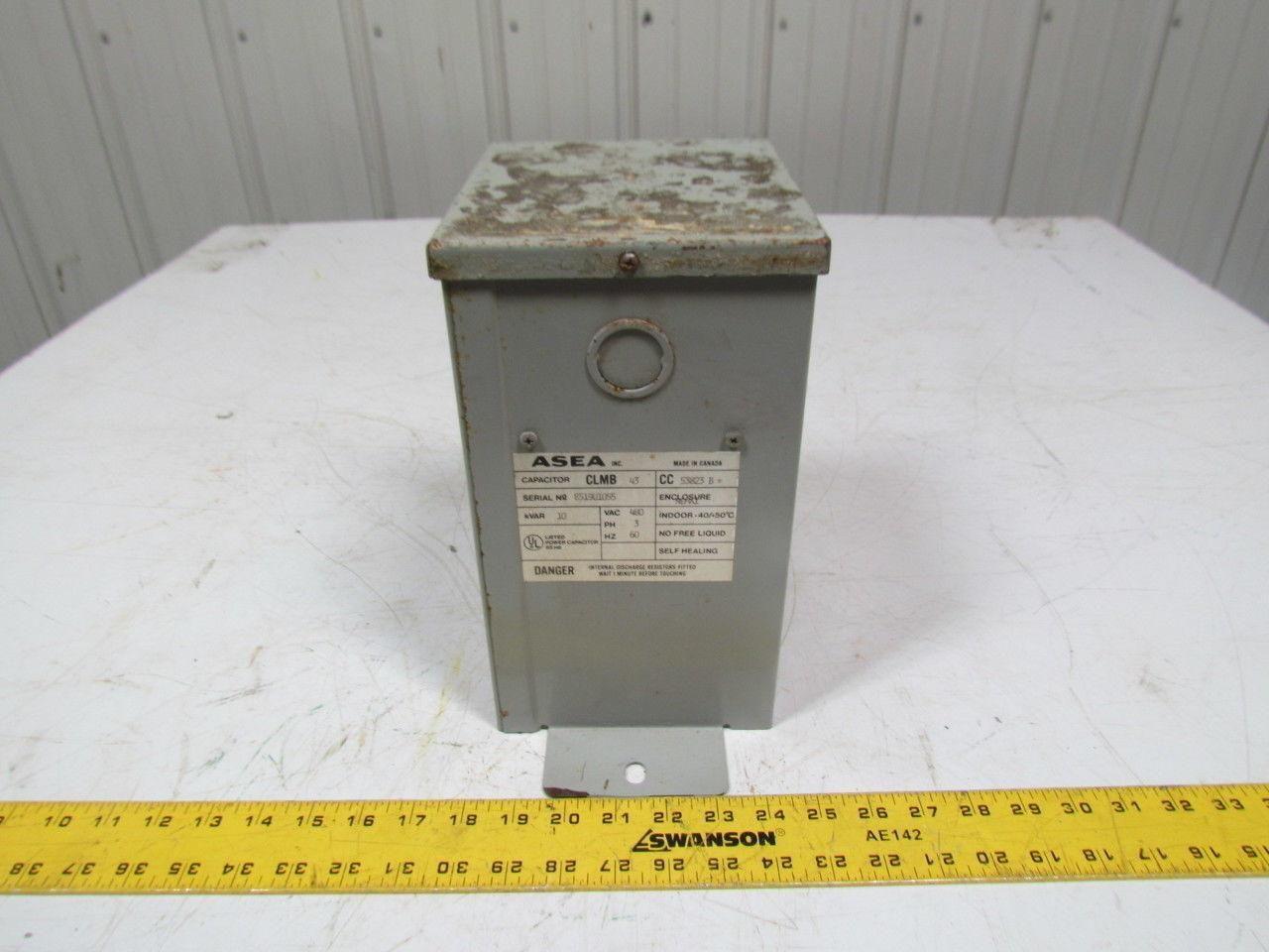ASEA Inc. 53823 B Individual Capacitor 3-phase 480VAC 60Hz 10KVAR
