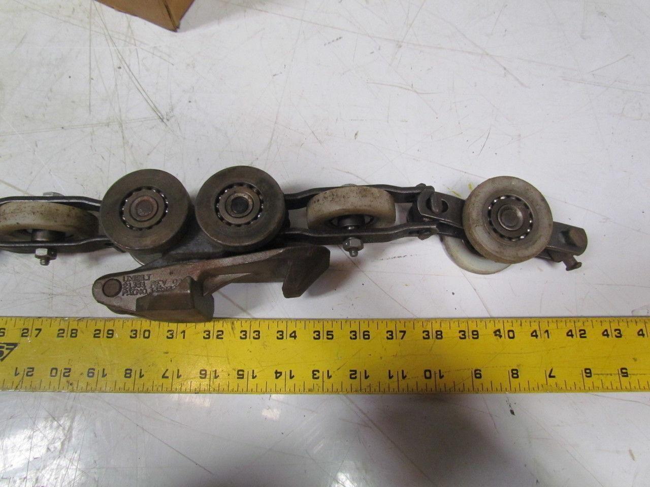 Unibilt 16' Nylon Wheel overhead conveyor chain w/3 links part# 21351 4" pitch