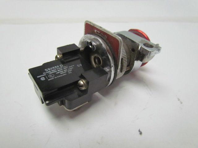 Square D Class 9001 type T metal mushroom head operator pushbutton 30mm