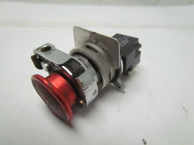 Square D Class 9001 type T metal mushroom head operator pushbutton 30mm