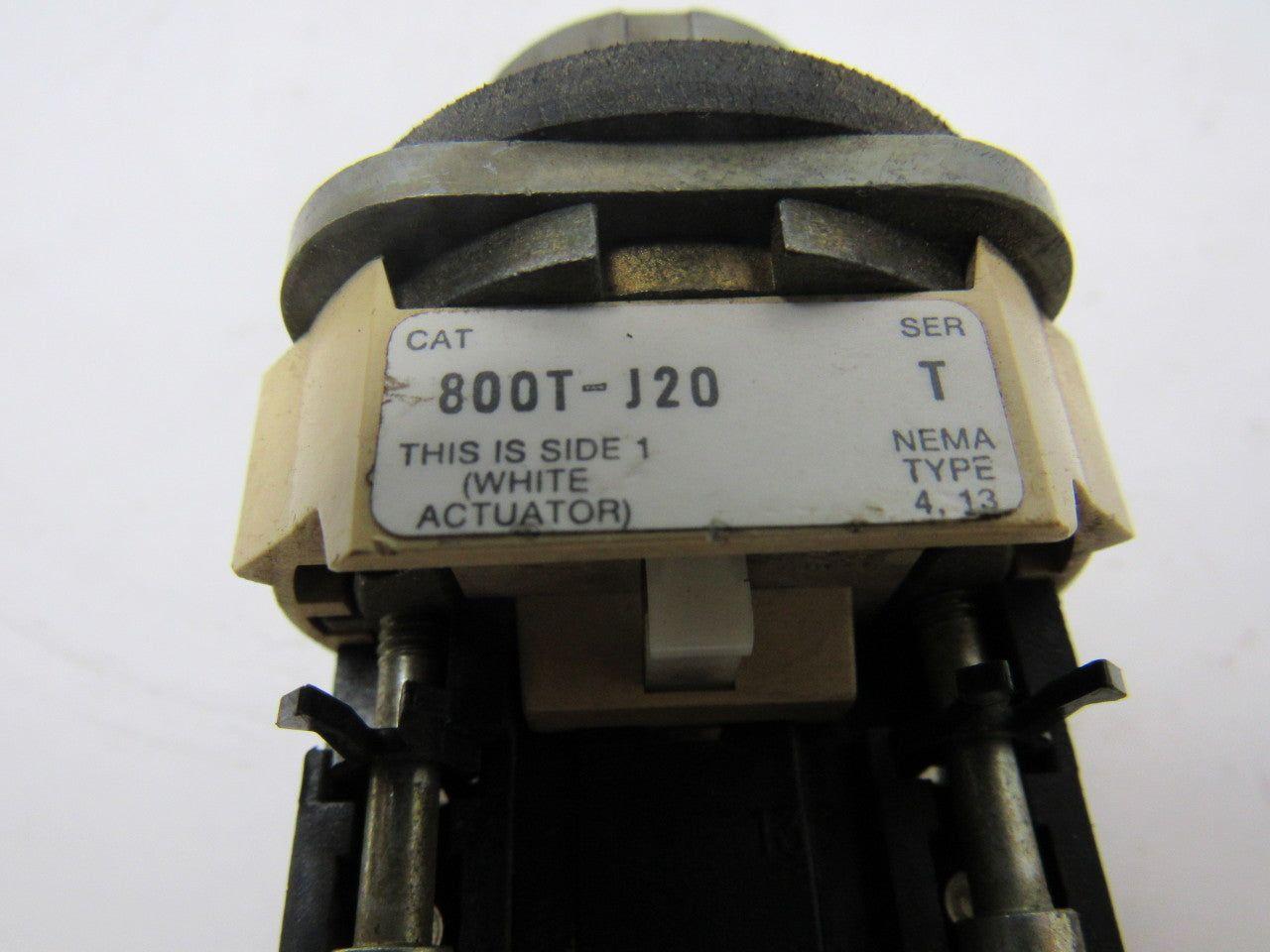 Allen Bradley 800T-J20 Ser.T 3 position spring return center selector switch