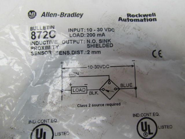 Allen Bradley 872C Proximity Sensor Cable Style 8mm Barrel 2mm Sensing Distance
