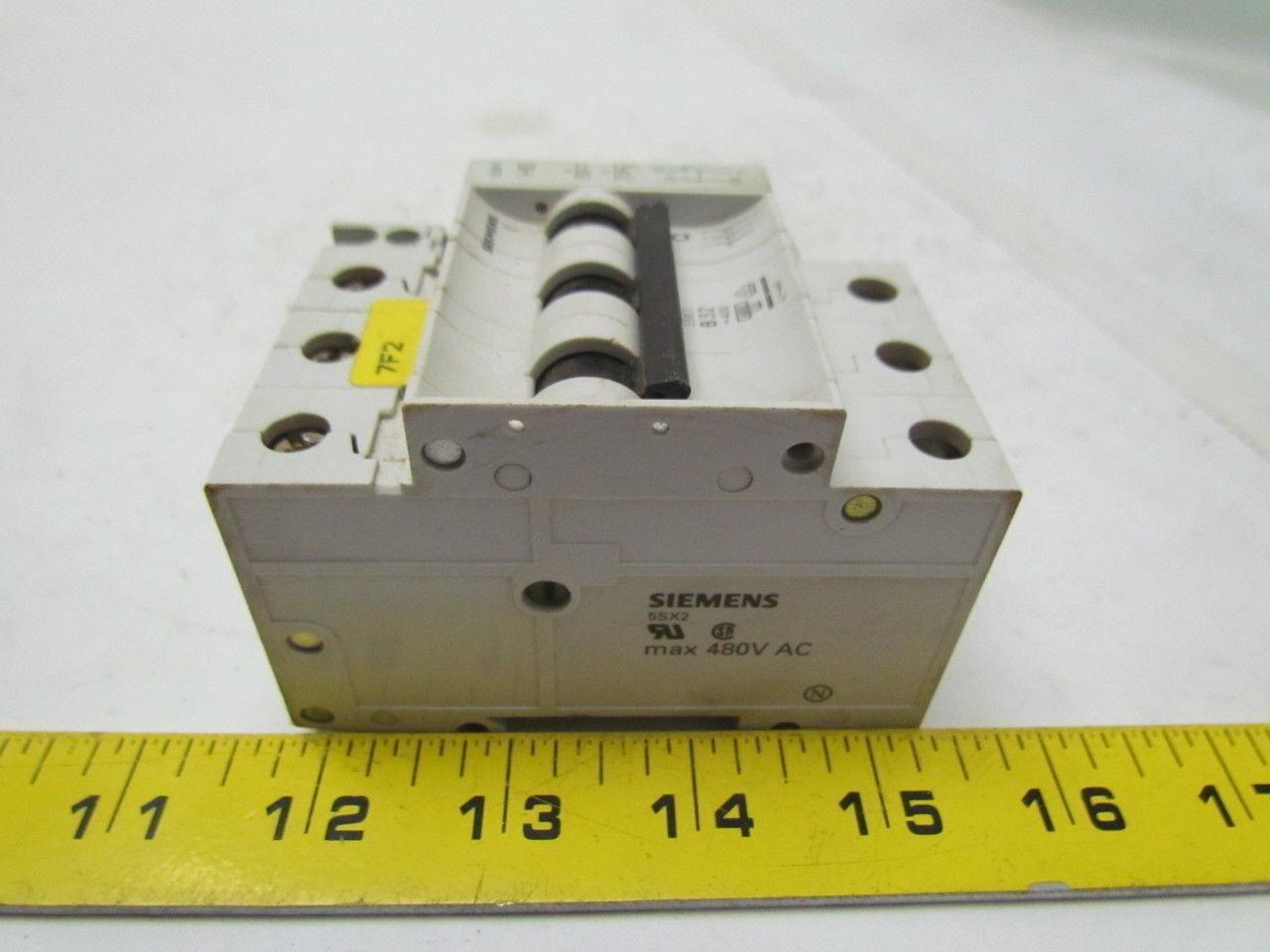 Siemens 5SX2B32 3 pole circuit breaker 480VAC w/5SX91HS 220/230V 2NO