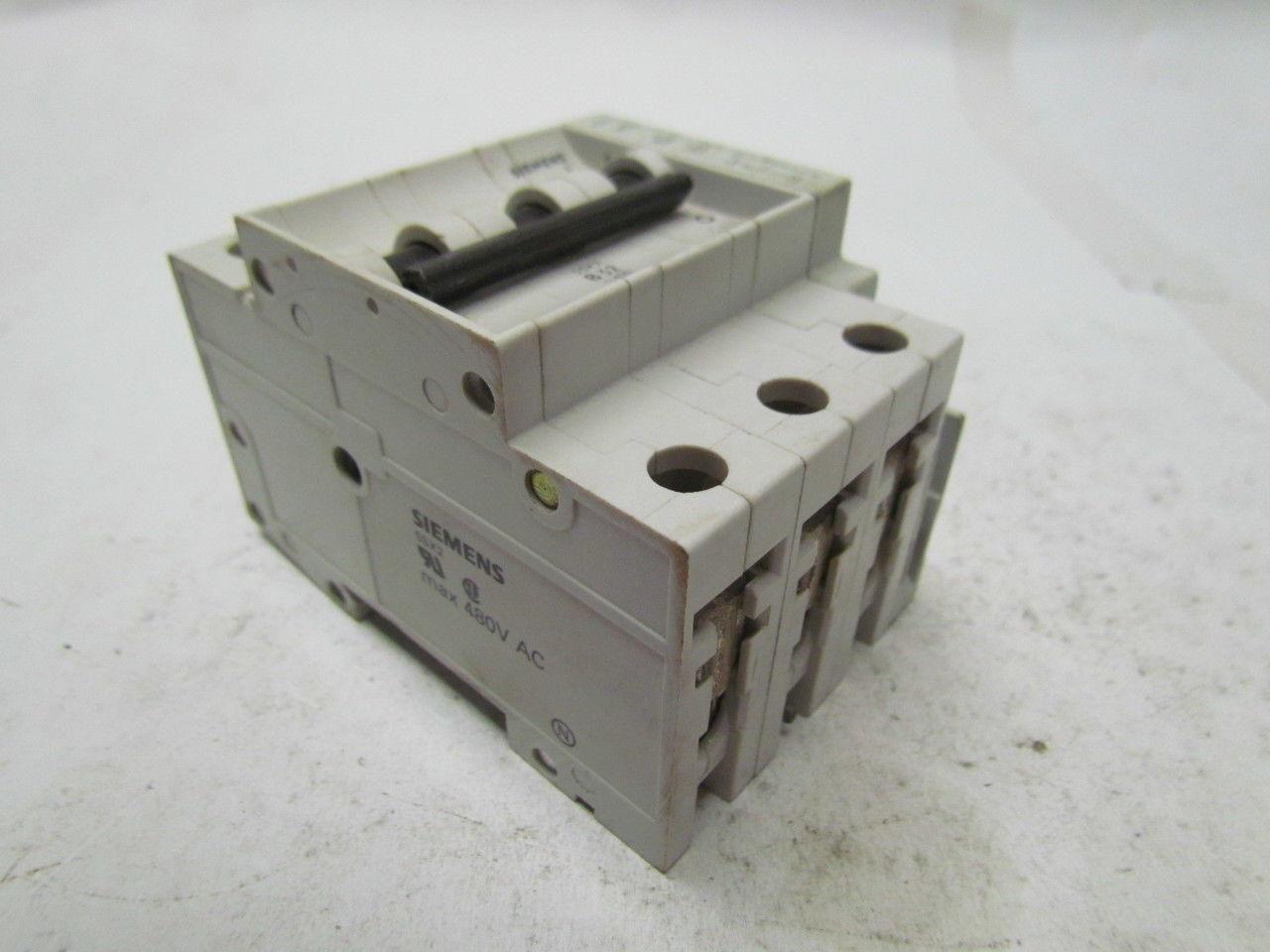 Siemens 5SX2B32 3 pole circuit breaker 480VAC w/5SX91HS 220/230V 2NO