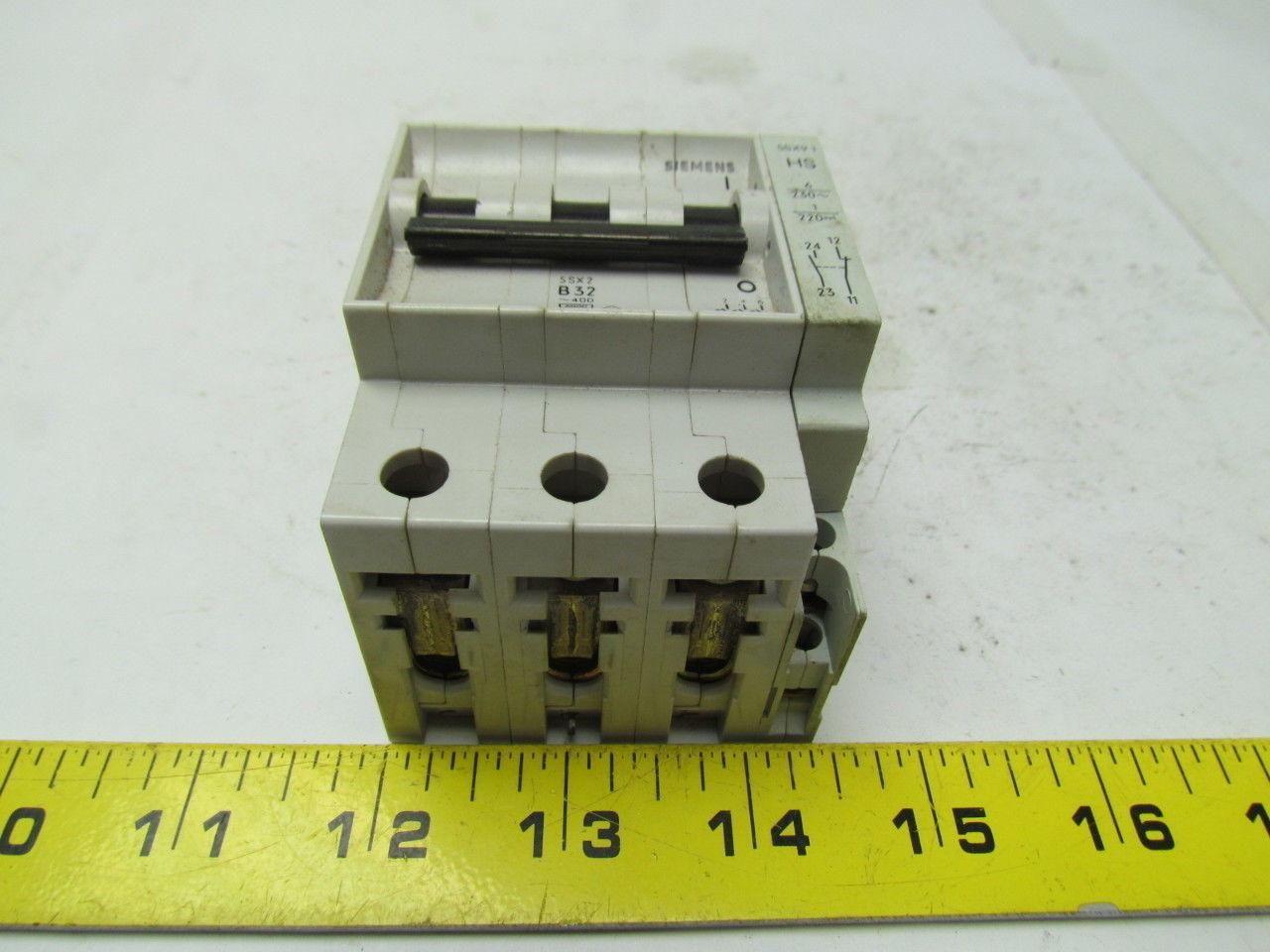 Siemens 5SX2B32 3 pole circuit breaker 480VAC w/5SX91HS 220/230V 2NO