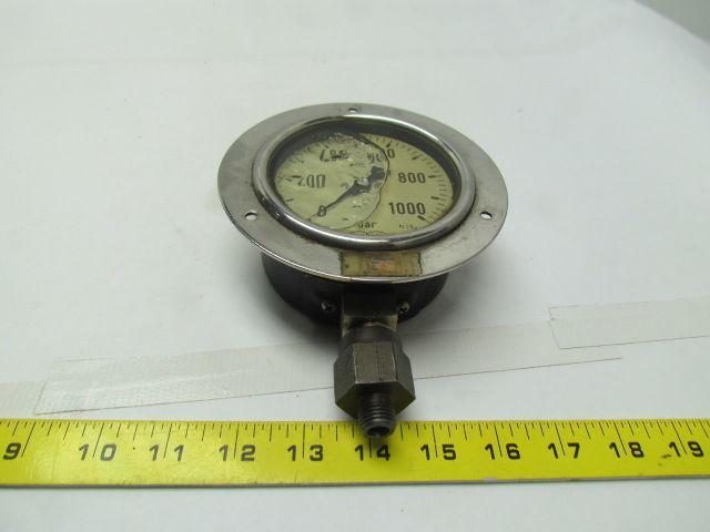 VDO OTA 3-1/2"face panel mount 0-1000bar gauge oil filled bottom connect 1/4"npt