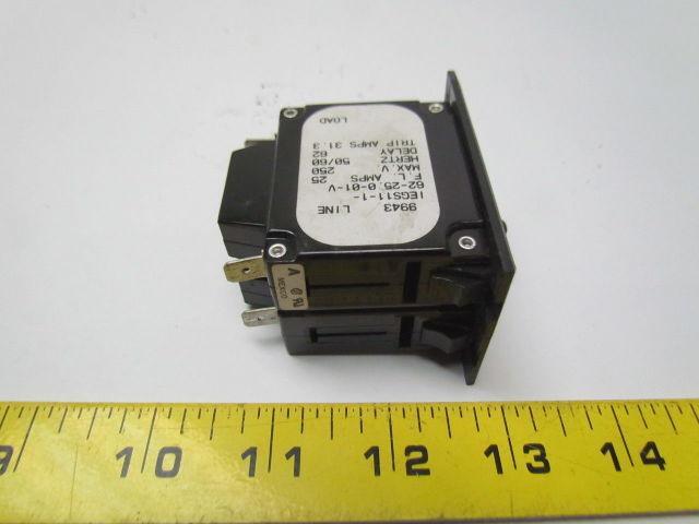 Airpax IEGS11-1-62-25.0-O1V Circuit breaker 250V 50/60Hz Delay 62