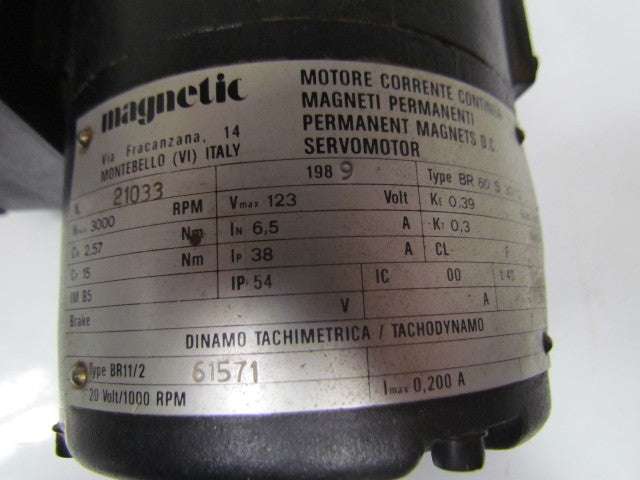 Rover/Magnetic 21033 DC Servo Motor from rover CNC router 3000 RPM Max Biesse